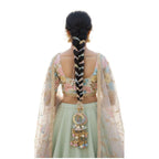 Punjabi Handmade Pastel Multi color with beautiful pom pom tassels Parandi/Paranda | Braided Hair Accessory for Women | (One Piece)
