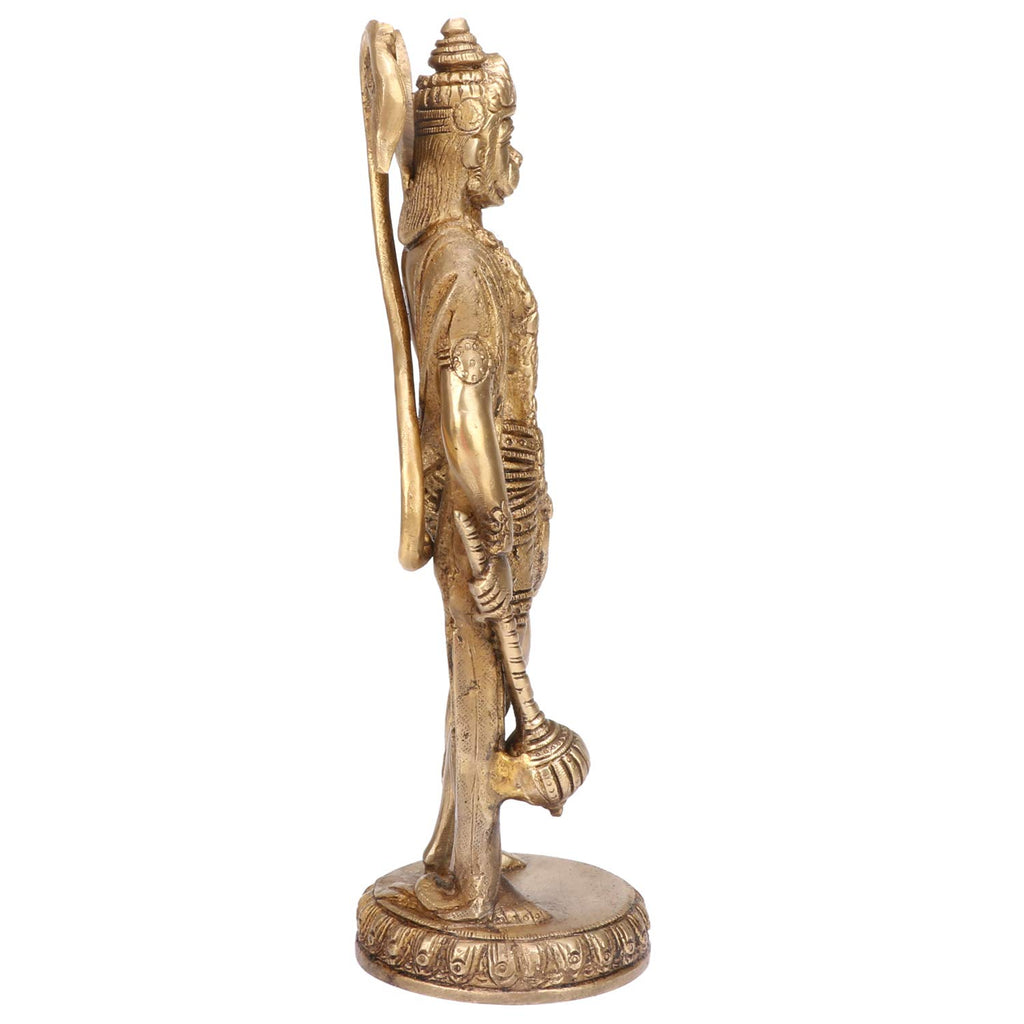 SVARUP Brass Hanuman Ji Murti Lord Balaji Bajrangbali Bahubali Sankat Mochan Bhagwan Idol Multicolor Height 10 Inches