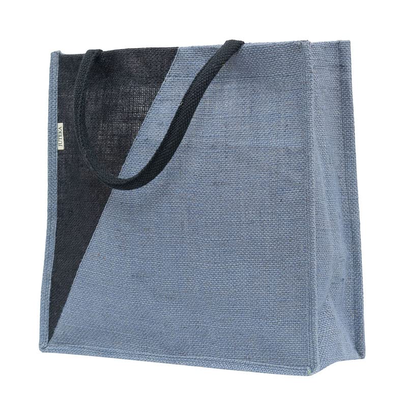 JUTEKA Multicolor jute bag for Lunch, Office, Grocery, Shopping with padded cotton handles