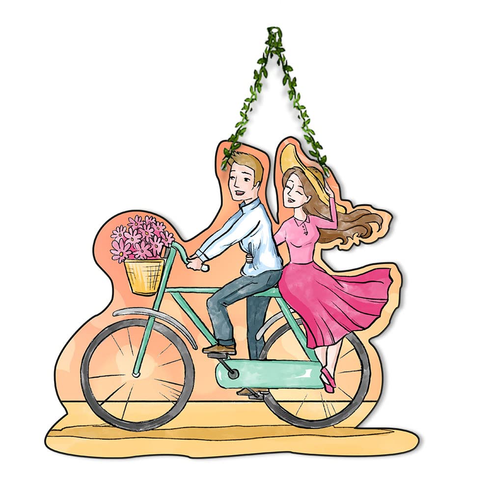 Artvibes Couple Wooden Wall Hanging for Decoration | Valentine Gift for Partner | Gift Items For Girlfriend Boyfriend Husband Wife | Wall Illustrations | Unique Gift Items | Wall Accent (WH_8304N)