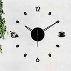 VIBECRAFTS Tea Coffee Designer Big Size 3D Infinity Acrylic Wall Clock for Home Decor, Office, Living Room, Bedroom, Cafe's, Gifts (WWCVC1Pcs_20006)