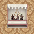 nexat Traditional MDF Wooden Door Temple | Compact Mandir with Doors for Home, Office & Worship (526)