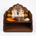 Bindian Wooden Pooja Mandir for Home Wall Mounted | Wooden Table Top God Temple | Pooja Stand for Home | Puja Mandir | Puja Unit for House | Temple for Office (Temple 3)