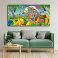 VIBECRAFTS Canvas Paintings for Living Room Drawing Room Of Radha And Krishna Canvas Wall Painting Fitted With Wooden Frame for Home | Office | Gift (PTVCH_2406)