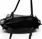 Carrylux Women's Soft PU Tote Bag | Large Single Compartment Shoulder Handbag with Adjustable Strap | Office, College & Casual (T Black)