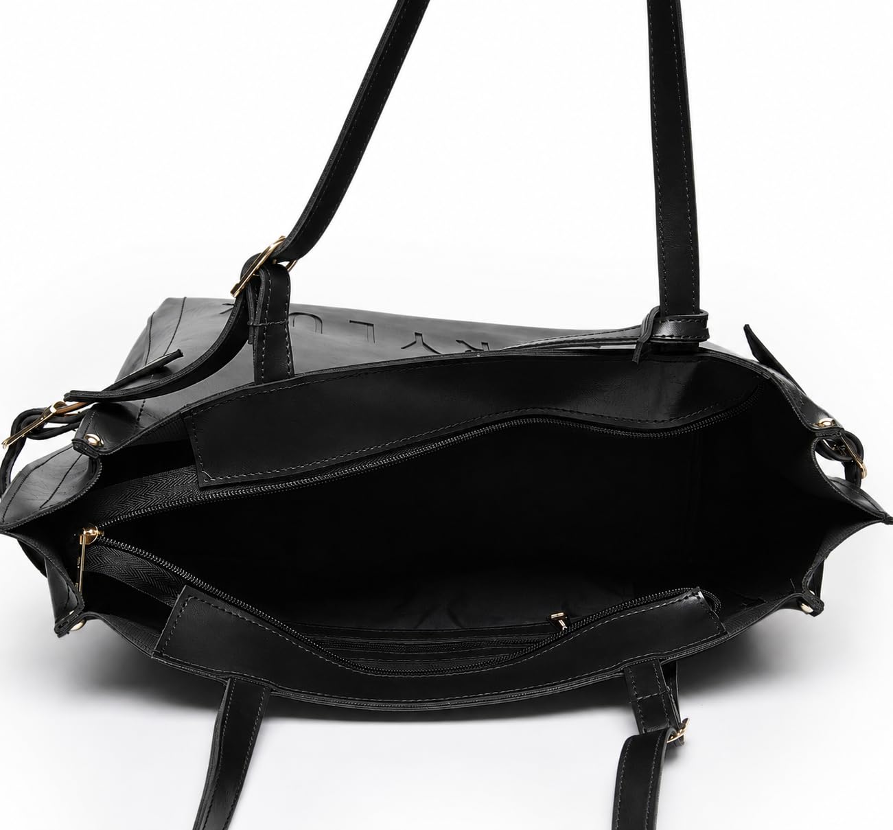 Carrylux Women's Soft PU Tote Bag | Large Single Compartment Shoulder Handbag with Adjustable Strap | Office, College & Casual (T Black)