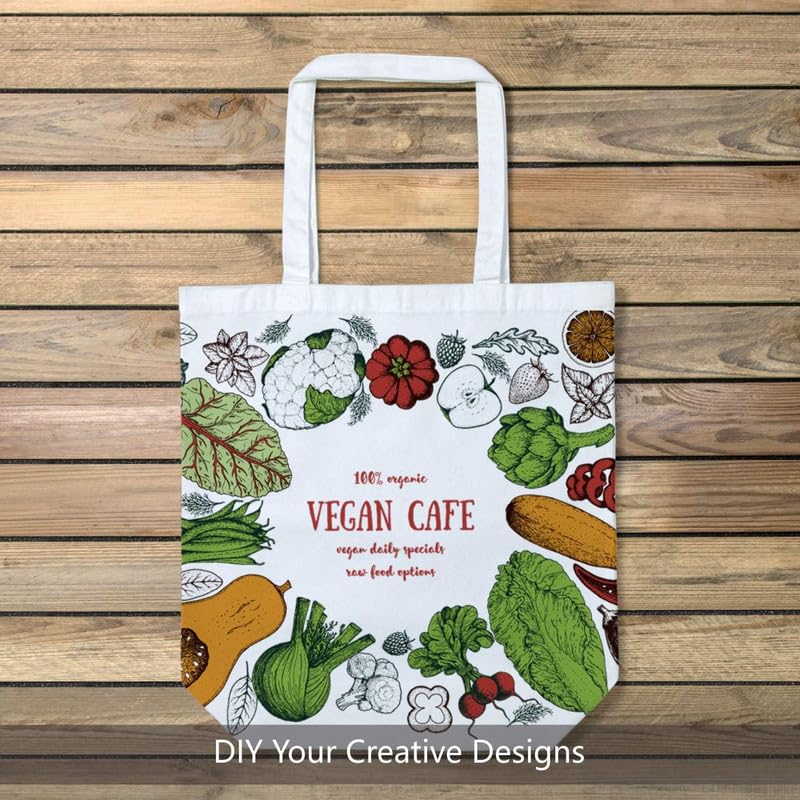 Metsi Canvas Tote Bag for Women, Plain Cotton Reusable Washable Tote Bag for Custom Painting and DIY Craft, Groceries Shopping Beach School Gym Gifts, Eco Friendly Blank Canvas Bag - Pack of 2, Blue