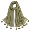 Women’s Chiffon Scarf Soft Lightweight Premium Stoles for Girls & Women | Stylish Modest Wear Dupatta for Daily & Party Use (Olive_Green)