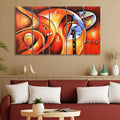 VIBECRAFTS Beautiful Hindu Ganesha 5 Pieces Canvas Wall Painting For Home | Office | Living Room | Gift (PTVC5Pcs4_8532)