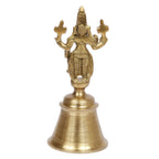 Artvarko Brass Vishnu Hand Held Bell Ghanti for Gods Puja Pooja Gift Spiritual Gifts 6 Inch