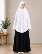 Aaraish White Namaz Makhna with Front Zip for Women | Soft Lightweight Prayer Wear | Full Coverage Salah Dress for Hajj, Umrah & Daily Prayer