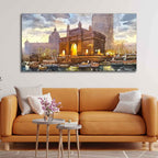 VIBECRAFTS Canvas Paintings for Living Room Drawing Room Canvas Wall Painting of Gateway of India for Home|Office|Gift(PTVCH_2381)