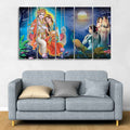 VIBECRAFTS Beautiful Radha Krishna Canvas Wall Painting of Five Pieces For Home|Office|Living Room|Gift (PTVC5Pcs4_8725)
