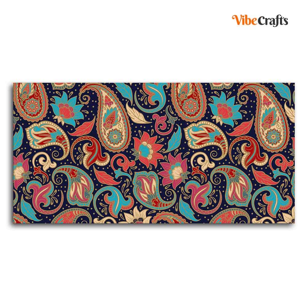VIBECRAFTS Canvas Paintings for Living Room Drawing Room Floral Madhubani Art Canvas Wall Painting Fitted With Wooden Frame for Home | Office | Gift (PTVCH_2414)