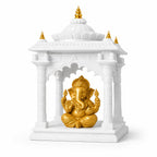 Premium Ganesh Mandir for Home | 3D Printed Temple with Idol (Marble, Large)
