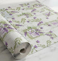 Dribble (45cm X 300cm) Eva Shelf Liner Mat Roll, Non Slip Drawer & Cabinet Liner for Kitchen, Waterproof Oilproof Washable Fridge Mat, Anti Skid Multipurpose Mat (Floral Hormony Purple) Kafalo