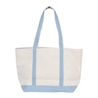 AQVA 24oz Premium Cotton Eco friendly Canvas Tote Bag, Multipurpose Handbag/Shoulder Bag For Shopping, Travel, Grocery, Work, Beach, Office, College (Sky Blue)