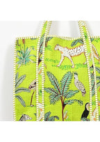 Yda fashion Quilted Cotton Tote Bag for Women & Men, 3 Layer Shopping Bag, Printed Reusable Grocery Tote, Lightweight Multipurpose Shoulder Handbag for Daily Use