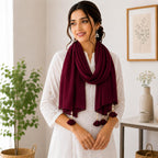 Women’s Chiffon Scarf Soft Lightweight Premium Stoles for Girls & Women | Stylish Modest Wear Dupatta for Daily & Party Use (Wine)