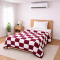 Bhoomi Impex Single Bed Dohar Classic Maroon Check | Lightweight Summer Quilt | Soft Microfiber AC Blanket | Breathable All Season Comforter | Skin Friendly Bed Cover Kafalo