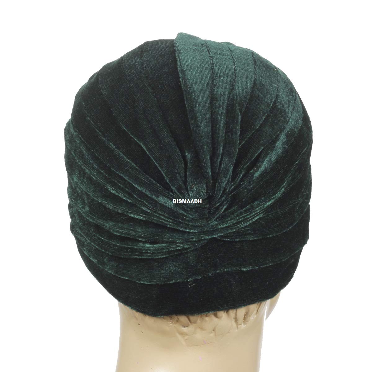 BISMAADH Velvet Soft Pleated Pre Tied Knot Readymade Turban/Pagri Head Wraps for Men & Women