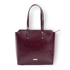 The Gusto Beyond+ Croco - Premium Vegan Leather Tote Bag for Women, Big Size, Wine | Stylish Handbag for women with Zip Closure | Fit for Office Bag, College, Travel Use | Handcrafted in India