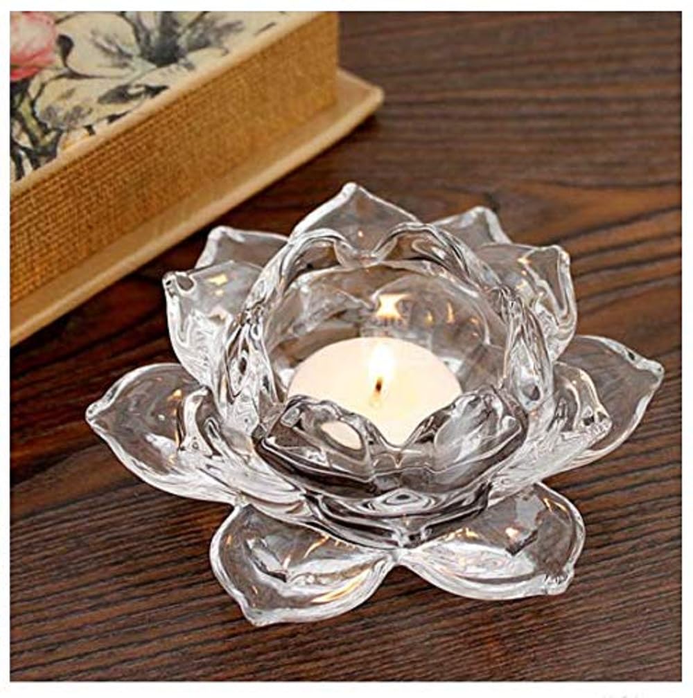 Livaas Lotus Tealight Candle Holder/Feastive Decoration Items for Home Decor/Candle Stand/tealight Holder Set of 6