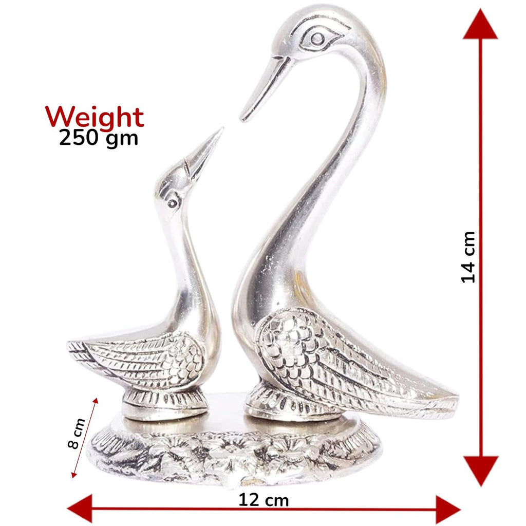 KridayKraft Love Birds Swanset Pair of Kissing Duck Metal Statue,Love for Romantic Gift to Boy Friend,Girlfriend,Animal Lover Friends, Decor Your Home,Office,Showcase,Animal Showpiece Figurines.