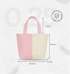 Lify Canvas Mini Tote Bag for Women | Small Handbag Purse with Zipper & Inner Pocket | Lightweight Cotton Canvas Craft Bag for Daily Use, Travel, Shopping & Gifting (1 Piece) (Baby Pink)