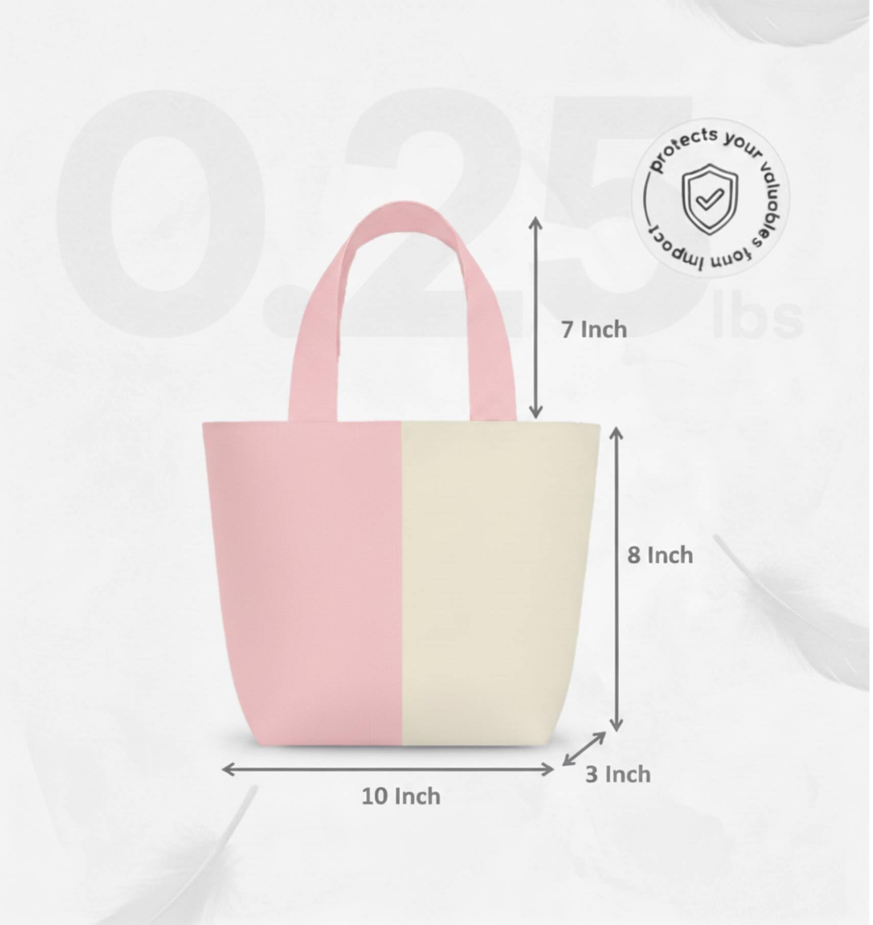 Lify Canvas Mini Tote Bag for Women | Small Handbag Purse with Zipper & Inner Pocket | Lightweight Cotton Canvas Craft Bag for Daily Use, Travel, Shopping & Gifting (1 Piece) (Baby Pink)