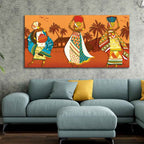 VIBECRAFTS Canvas Paintings for Living Room Drawing Room Canvas Wall Painting of African Lady Dancing for Home|Office|Gift(PTVCH_2391)(48 x 24 Inches)