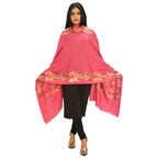 Matelco Women's Pashmina Embroidered Shawl (Ad002Mj115Gj_Gajri_28 X80 Inches)