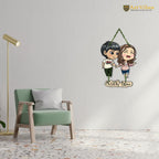 Artvibes Couple Wooden Wall Hanging for Decoration | Valentine Gift for Partner | Gift Items For Girlfriend Boyfriend Husband Wife | Wall Illustrations | Unique Gift Items | Wall Accent (WH_8306N)