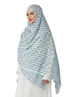 ANAApparels ANA Amal Blue Floral Dupatta | 88 x 43 Inches – Premium Mulmul Cotton | Lace Border | Lightweight, Soft & Breathable