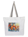 WOTM On The Move Tote | Premium Printed Cotton Canvas Tote Bag with Zipper & Inside Pocket, Stylish Everyday Travel Bag for Work, College, Office, Travel, Shopping (Russia)