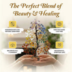 JD FRESH 200 Beads Crystal Tree/7 Chakra Crystal Tree/Showpiece Good Luck and Positive Energy/Showpiece for Living Room/Natural Healing Gemstones Money Tree/Lucky Tree for Good Luck (Multicolor)