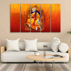 VIBECRAFTS Indian Warrior Chhatrapati Shivaji Maharaj Wall Painting of Five Pieces For Home|Office|Living Room|Gift (PTVC5Pcs4_8733)