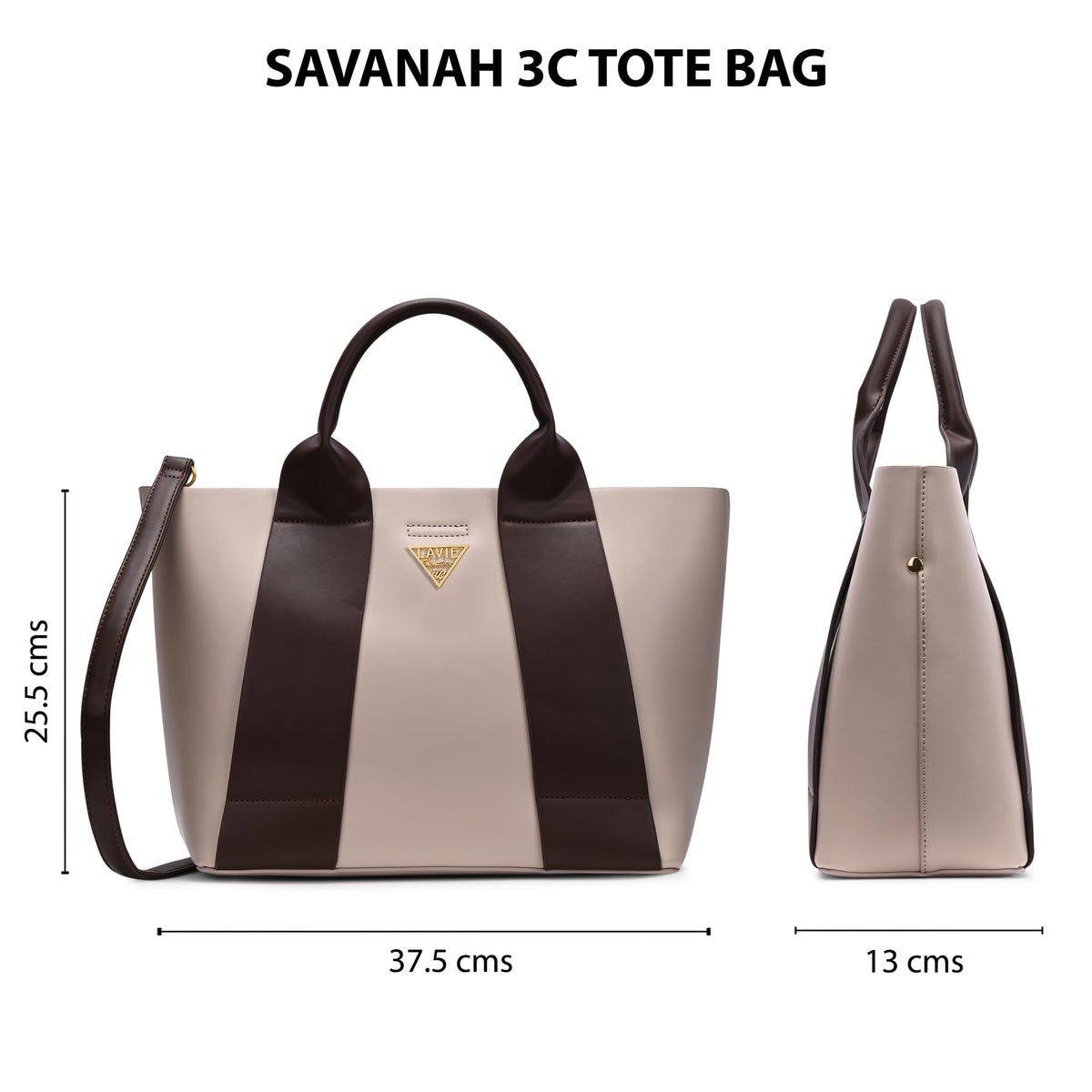 Lavie Signature Women's Savannah 3C Tote Handbag for Women | Tote Bag for Work | Ladies purse | Stylish Shoulder Bag | Gift for Women