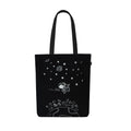 Eco Right Canvas Tote Bags for Women with Zip, College Bag for Girls, 100% Organic Cotton Tote Bag for Shopping, Travel & beach bags for women (Houston (Black))