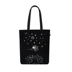 Eco Right Canvas Tote Bags for Women with Zip, College Bag for Girls, 100% Organic Cotton Tote Bag for Shopping, Travel & beach bags for women (Houston (Black))