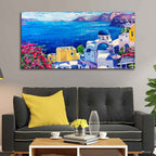 VIBECRAFTS Canvas Paintings for Living Room Drawing Room Greek Scenery Canvas Wall Painting of Greek Scenery for Home|Office|Gift(PTVCH_2355)