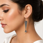 Jewels of Love Meher Tribal Oxidised Jhumka Earrings for Women & Girls | Boho Ethnic Drop Dangle Earrings | Traditional Handmade German Jewelry for Festive, Party & Daily Wear
