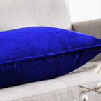 Khooti Decorative Velvet 200 TC Cushion Cover Pack Of 1-36X36/91X91 Cm-Royal Blue-Soft Pillow Covers Cushion Case For Sofa Bedroom Living room Chair Car