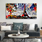 VIBECRAFTS Canvas Paintings for Living Room Drawing Room Abstract Art Premium Canvas Painting of Eiffel Tower in Paris for Home|Office|Gift(PTVCH_2353)