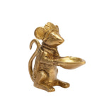 Artvarko Brass Rat Diya Oil Lamp Ganesha Moosshak Diya for Puja Home Decoration Deepam Diwali Gift 3.5 Inch