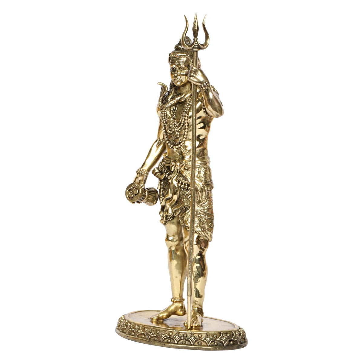SVARUP Brass Shiva Standing Shankar Bhagwan Shiv Idol Sculpture Statue for Gift & Home Décor 11 Inch