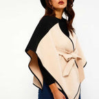 ZALTAS Scarfs for Women Design Waistban Dess Winter Poncho for Women Ladies Cashmere Wool Ponchos Leather Hem Shawl Knitted Women Poncho Scarf