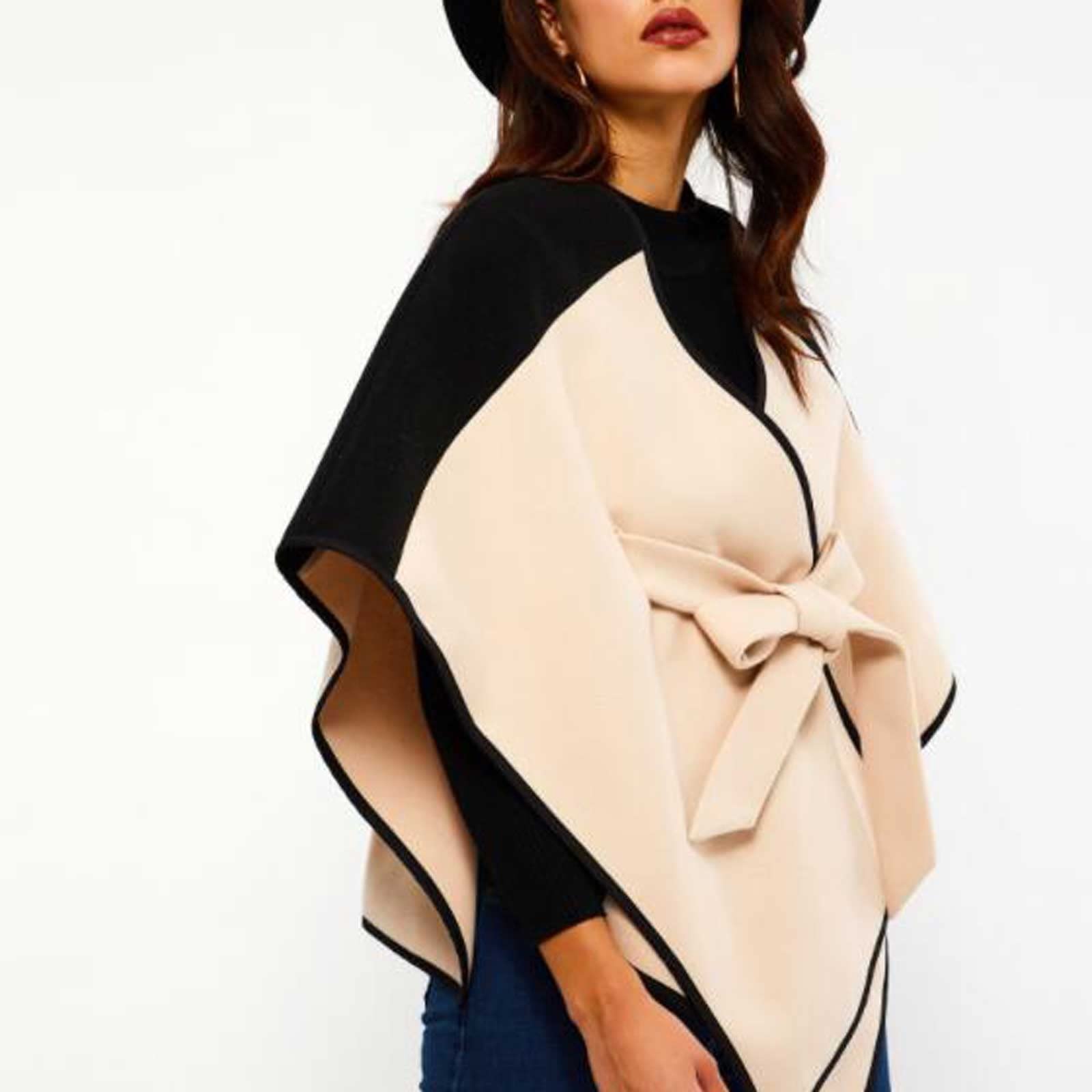 ZALTAS Scarfs for Women Design Waistban Dess Winter Poncho for Women Ladies Cashmere Wool Ponchos Leather Hem Shawl Knitted Women Poncho Scarf