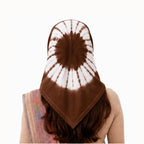 Take N Try Women’s Satin Head Scarf, Square Hair Wrap Cotton Bandana for Head, Neck & Hair, Daily Use, Travel & Ethnic Outfit, 30x30 Inch Fashion Printed Scarves for Female & Ladies Gift (Brown)