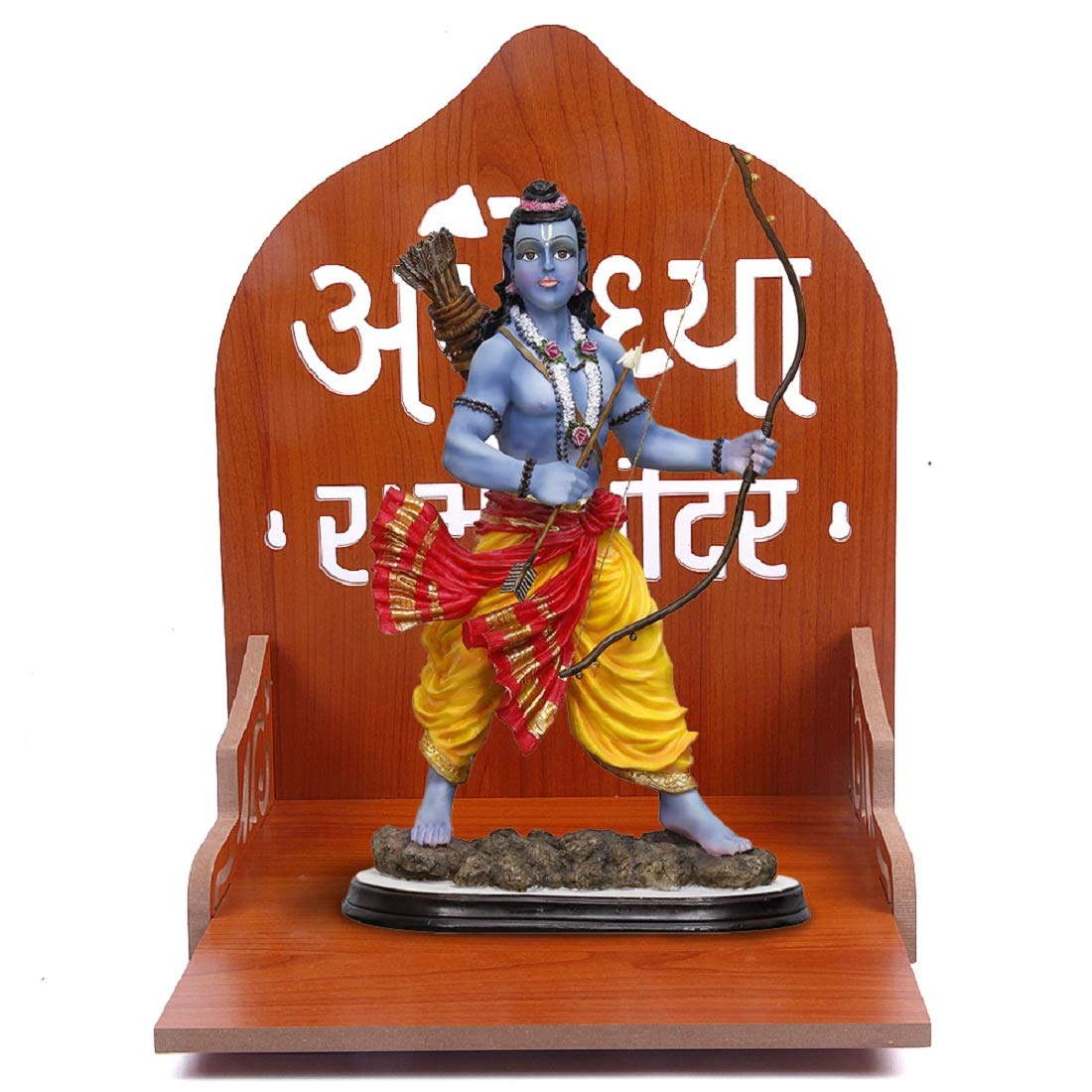 VJ SONS Wooden Temple Plywood Mandir Singhasan,Baal Gopal,Pooja Room Home Decore Office Or Home Temple (Red 1)